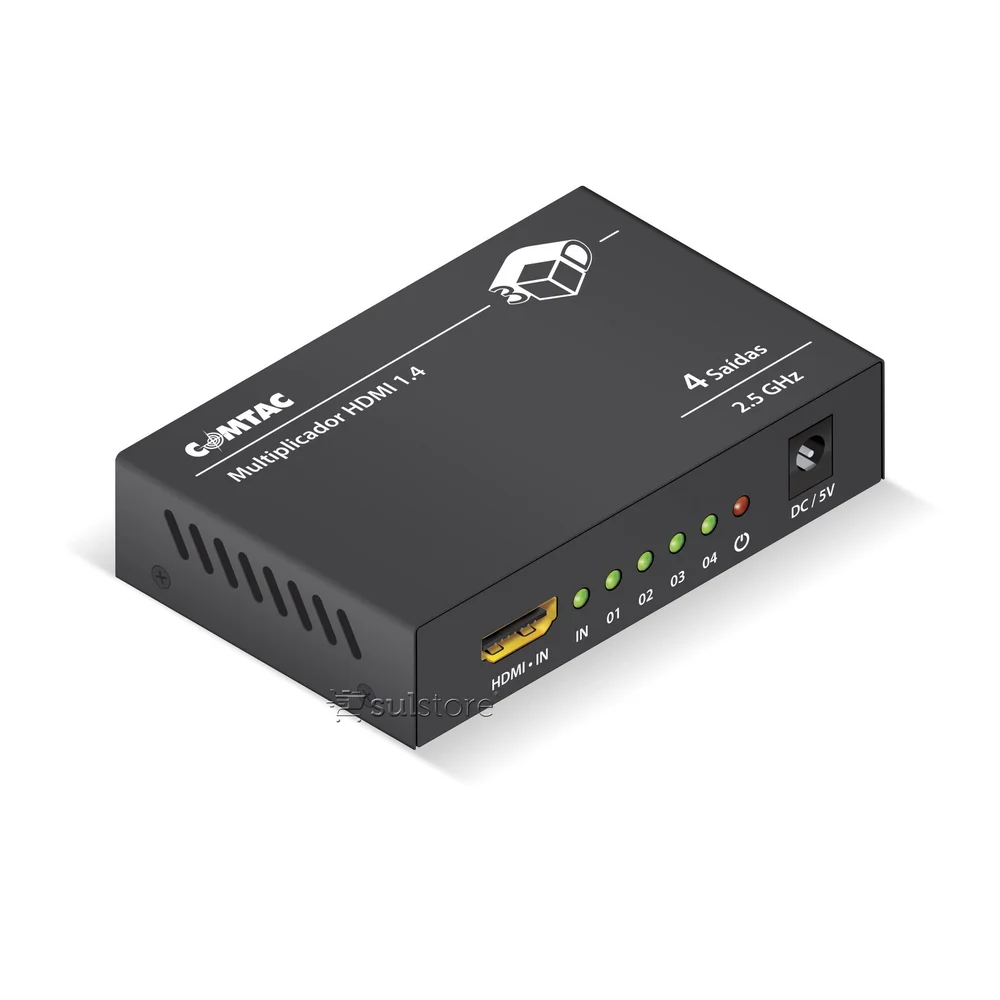 Imagem 3 de 4 do produto Multiplicador De Vídeo HDMI 4k - Com 4 Saídas - Comtac 9378