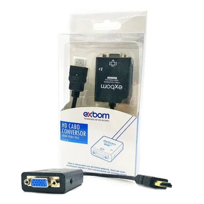 Cabo HDMI Para VGA Exbom, Com Áudio P2 - CC-HVA60