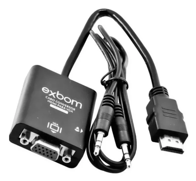 Imagem 2 de 5 do produto Cabo HDMI Para VGA Exbom, Com Áudio P2 - CC-HVA60