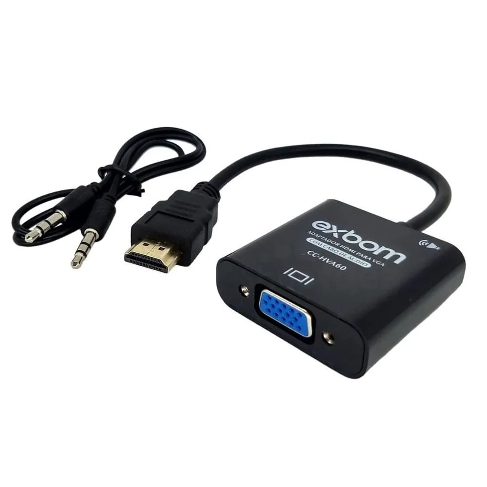 Imagem 3 de 5 do produto Cabo HDMI Para VGA Exbom, Com Áudio P2 - CC-HVA60