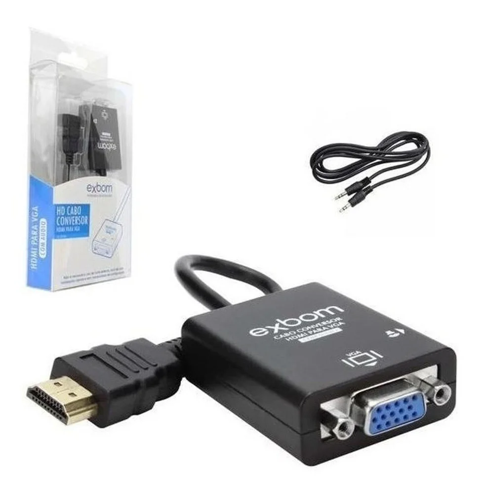 Imagem 4 de 5 do produto Cabo HDMI Para VGA Exbom, Com Áudio P2 - CC-HVA60