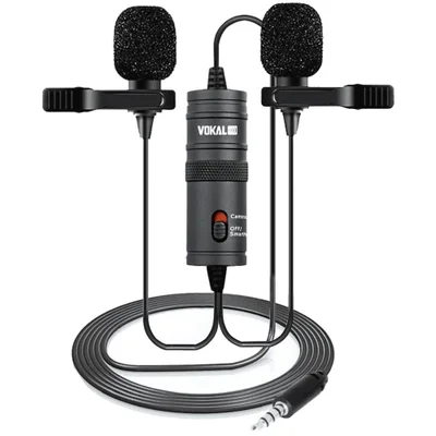 Microfone De Lapela Duplo Vokal Slm20 Profissional