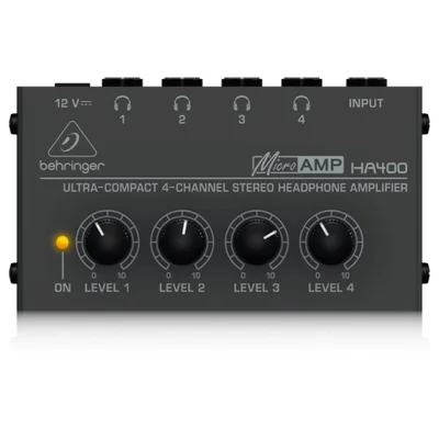 Amplificador De Fones Behringer HA400, 4 Canais Stereo, Powerplay