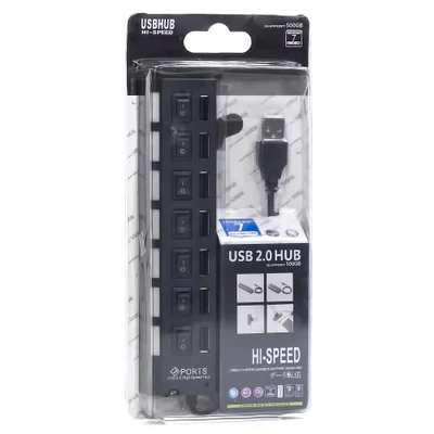 Hub 7 Portas Regua Usb 2.0  Hi-speed 500gb