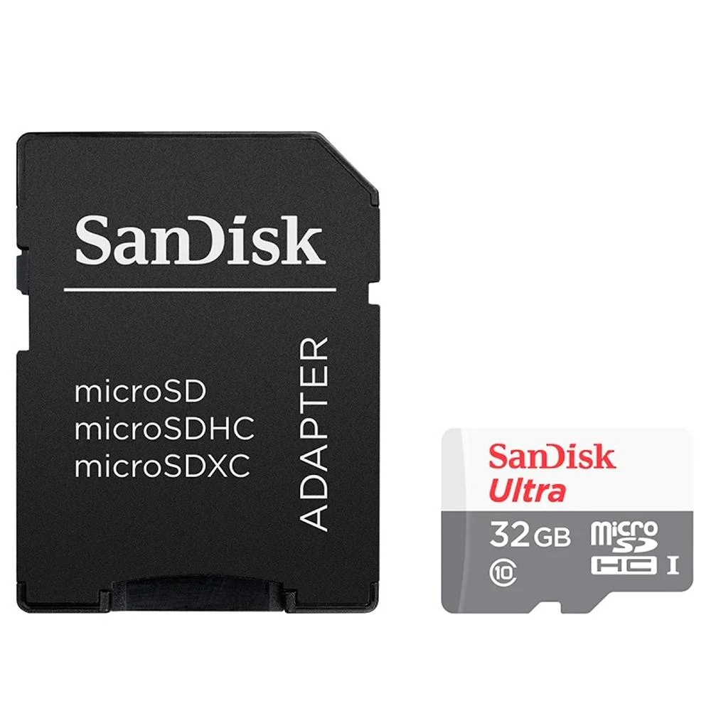 Imagem 4 de 5 do produto Cartão De Memória Micro SD Sandisk Ultra 32GB, Classe 10, C/ Adaptador - Sdsqunr-032g-gn3ma