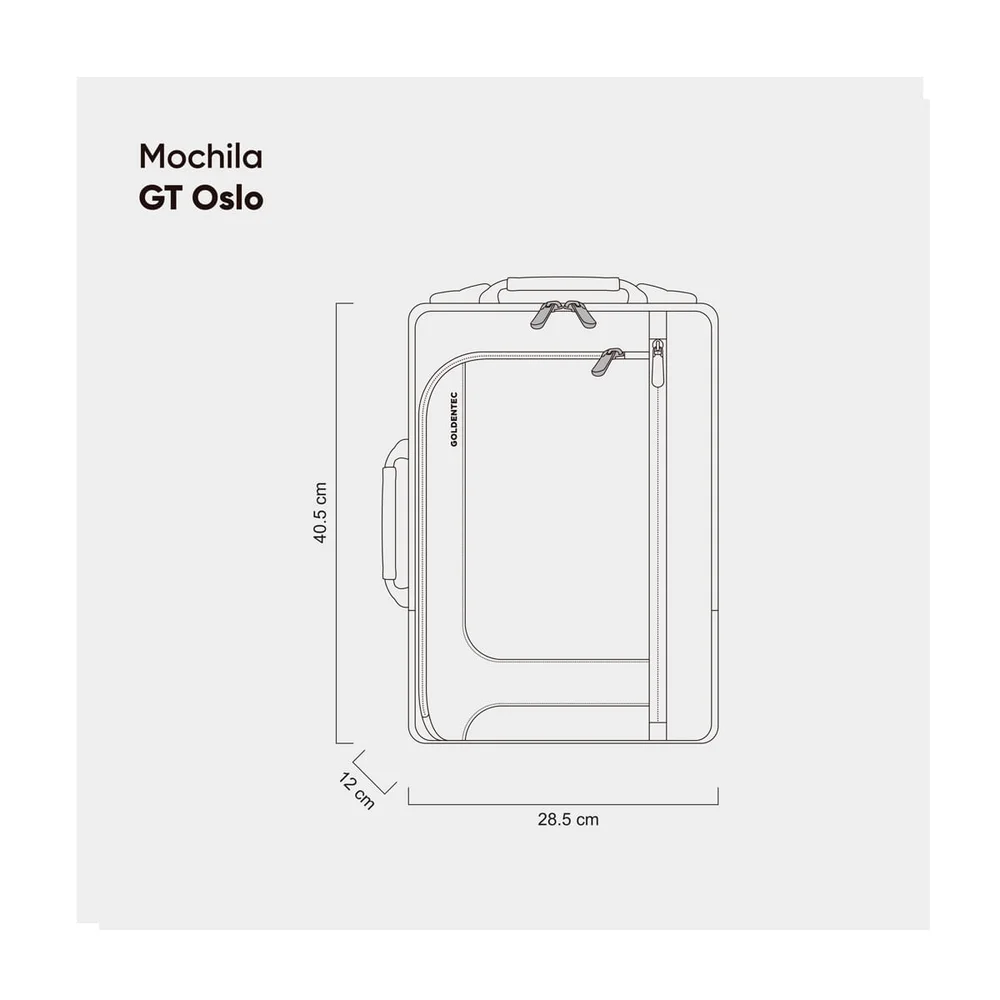 Imagem 2 de 3 do produto Mochila Para Notebook Até 15.6" Oslo Preta Goldentec