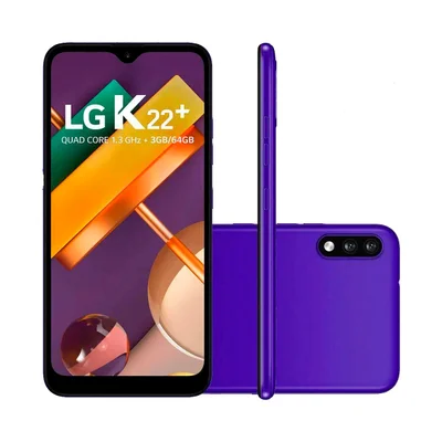 Smartphone LG K22 Plus, Com Tela De 6.2", 4G, 64GB E Câmera Dupla De 13 + 2 MP, Azul - LMK200BAW.ABRABL