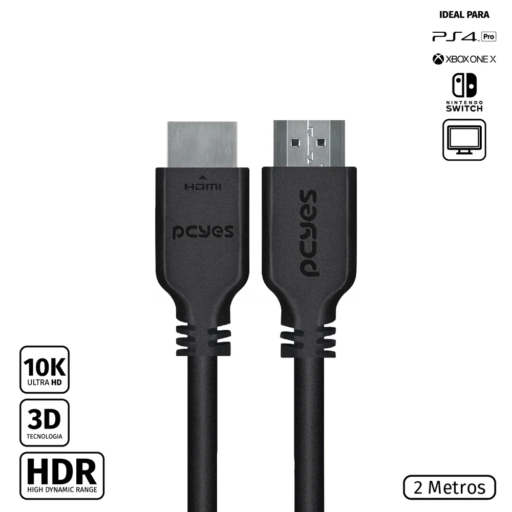 Imagem 3 de 5 do produto Cabo HDMI Ultra 2.1 28awg Puro Cobre 8k 2 Metros - Phm21-2