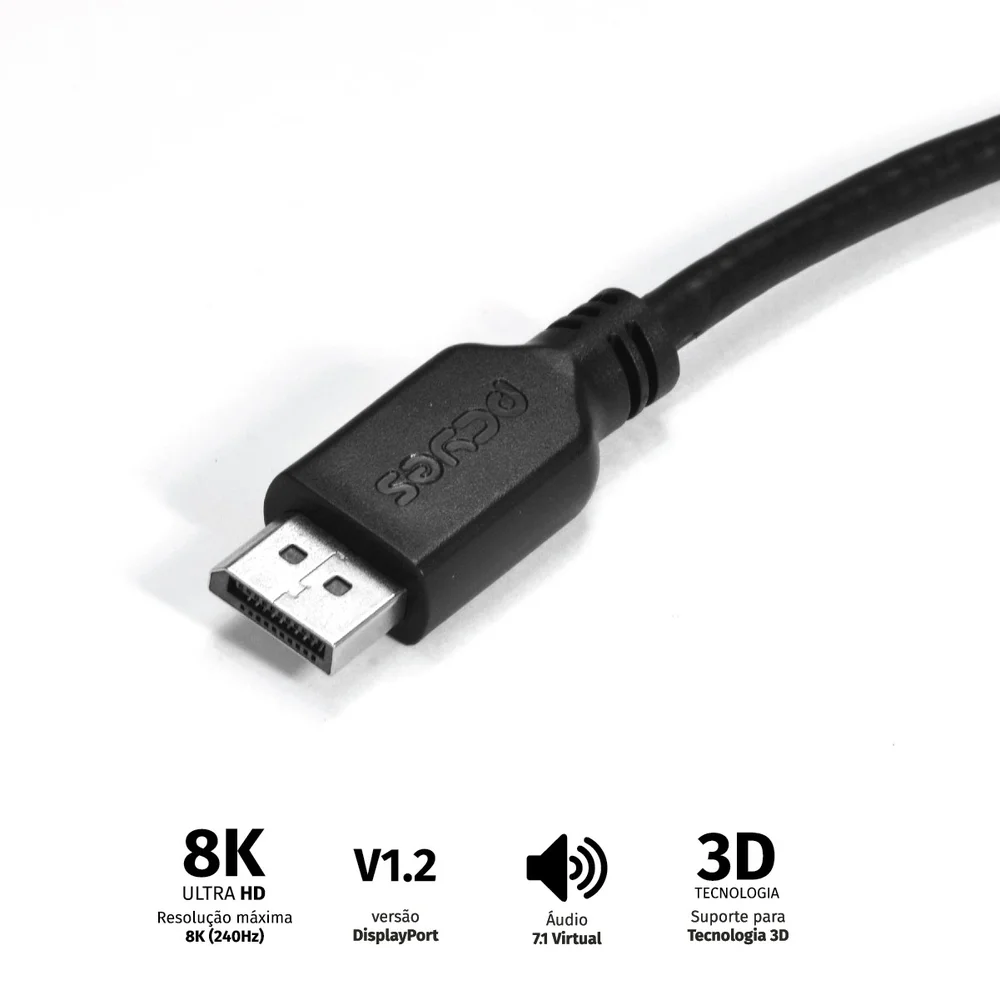 Imagem 5 de 5 do produto Cabo Mini Displayport - Displayport, V.1.2, PCYES 28awg, Puro Cobre, 2M - Pmddpm-2