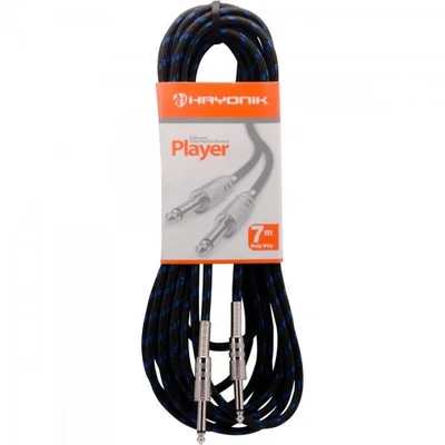 Cabo Para Instrumentos P10 X P10 7m Textil Player Preto/azul Hayonik