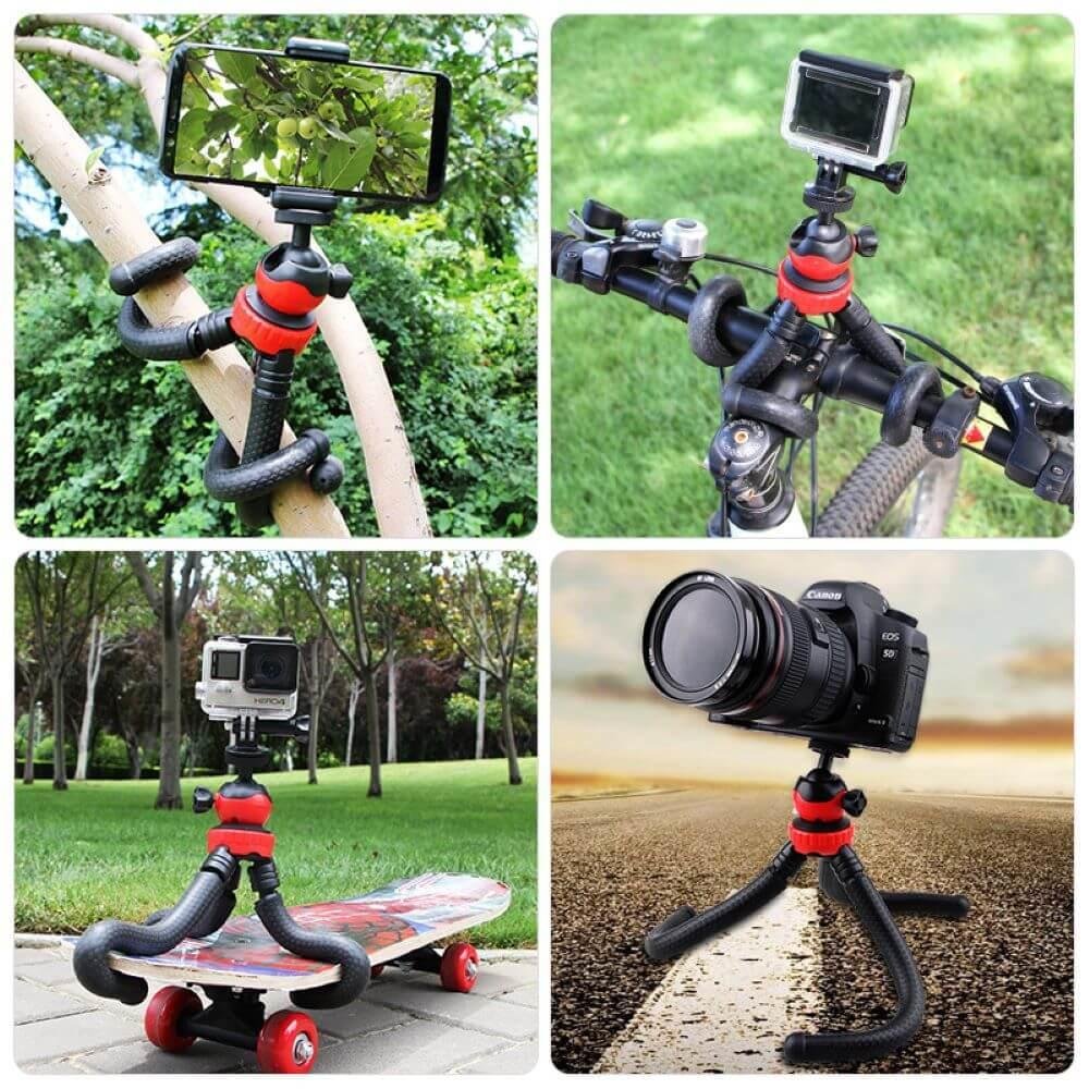 Tripé Para Gopro, Celular, E Câmeras Compactas, Octopus, Flexível