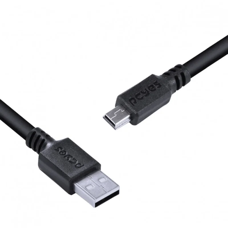 Imagem 5 de 5 do produto Cabo Usb A 2.0 Macho Para Mini Usb B Macho 28awg Puro Cobre 1 Metro - Puanm2-1