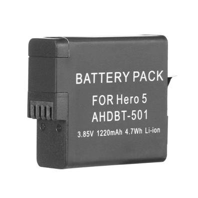 A bateria para GoPro Hero 5 Black, Hero 6 Black, Hero 7 Black, Hero 8 Black* e Hero 2018 da marca Shoot é uma bateria de íons de lítio com capacidade