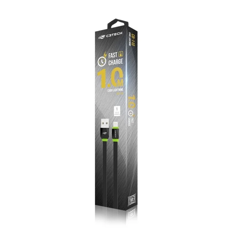 Imagem 5 de 5 do produto Cabo USB C3tech Cb-110bk Iphone 5 6 1M 2.0a Preto