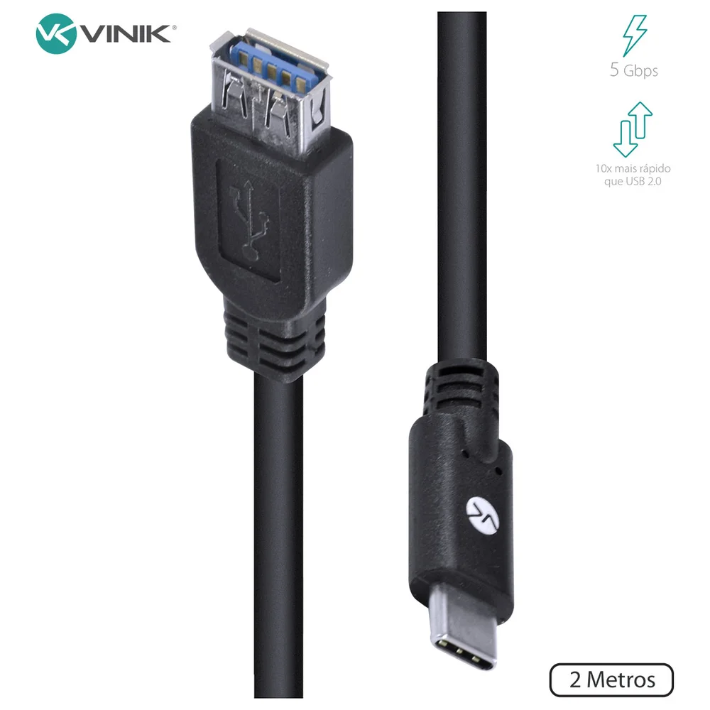 Imagem 4 de 5 do produto Cabo Usb Tipo C Para Extensor Usb A Femea V3.2 Gen1 5gbps 2 Metros - C32uaf-2