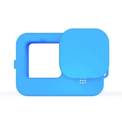 Capa de Silicone Funpro GoPro Hero 11 / 10 / 9 Black + Tampa para Lente + Cordão Cor Azul