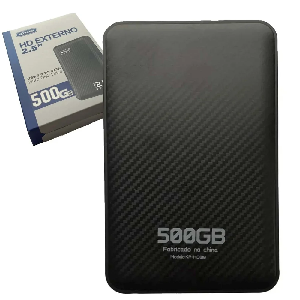 HD Externo 500GB Knup Kp-Hd810 Slim, 5GBs, Preto - Compatível Ps4, Ps5, Xbox, Pc E Note HD Externo 500GB Knup Kp-Hd810 Slim, 5GBs, Preto - Compatível Ps4, Ps5, Xbox, Pc E Note