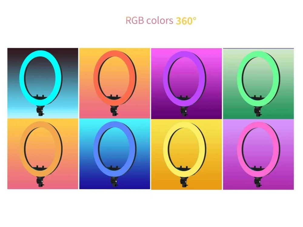 Imagem 4 de 5 do produto Ring Light de Mesa, Suporte para Celular, Tolifo Iluminador Circular LED, 48cm Diâmetro