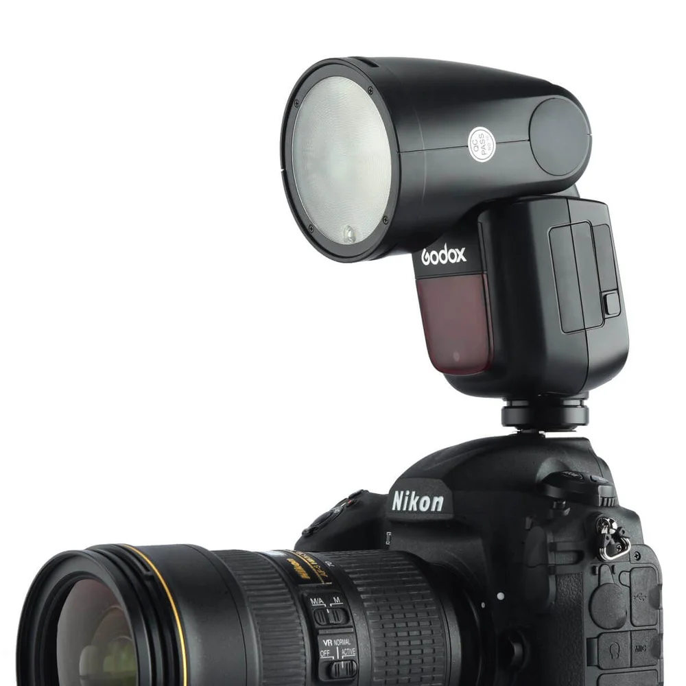 Flash Godox V1-N, Cabeça Redonda TTL, Master Speedlight, Para Nikon