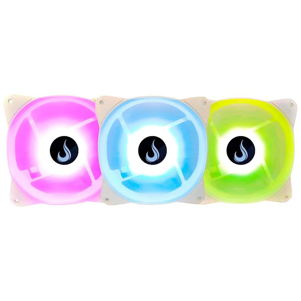 Kit Cooler FAN com 3 Unidades Rise Mode, 120mm, RGB, Controle Remoto, Branco - RM-CF-02-RGB 4