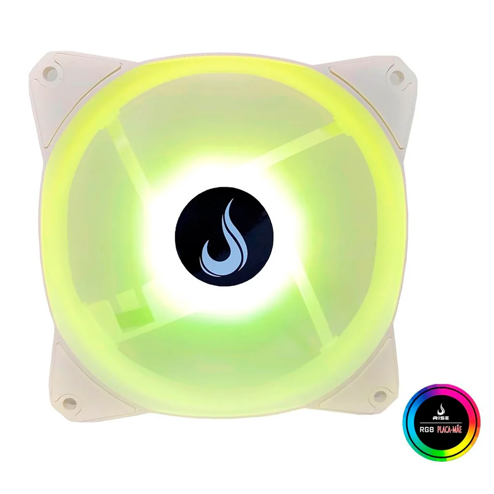 Kit Cooler FAN com 3 Unidades Rise Mode, 120mm, RGB, Controle Remoto, Branco - RM-CF-02-RGB 5