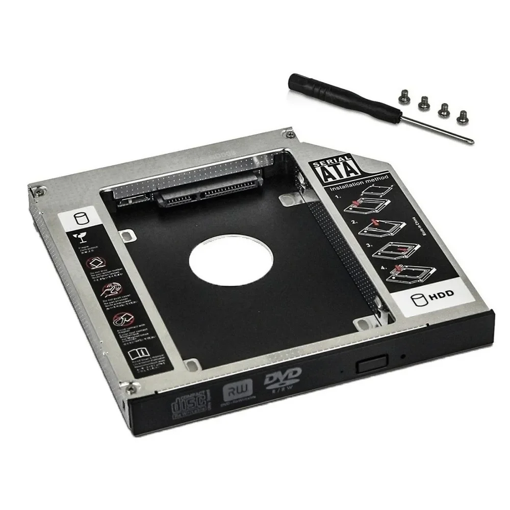Adaptador Caddy - Converte Baia De Gravador De Notebook Sata Para HD / SSD De 2.5 - 9,5mm