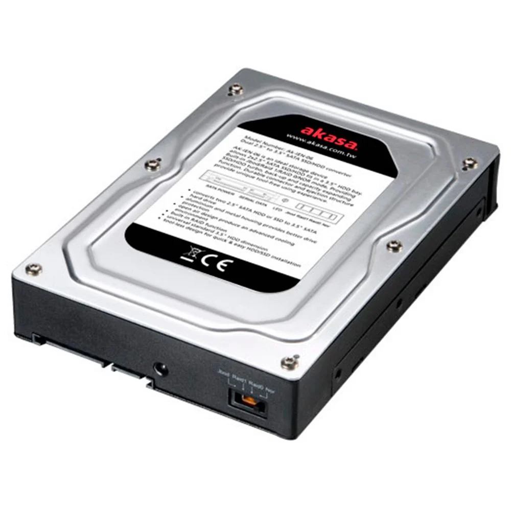 Conversor De SSD Ou HD 2.5 Para HD 3.5 - Converte 2 SSDS Ou HDS 2.5 Para HD 3.5 - Akasa Ak-ien-06 Conversor De SSD Ou HD 2.5 Para HD 3.5 - Converte 2 SSDS Ou HDS 2.5 Para HD 3.5 - Akasa Ak-ien-06