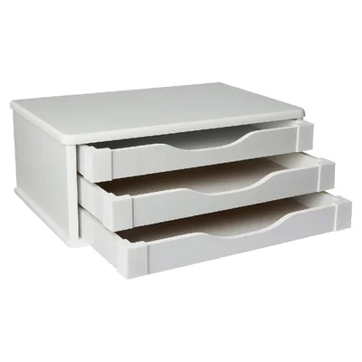 Suporte Para Monitor De Mesa, Articulável, Com 3 Gavetas, Branco, 3343