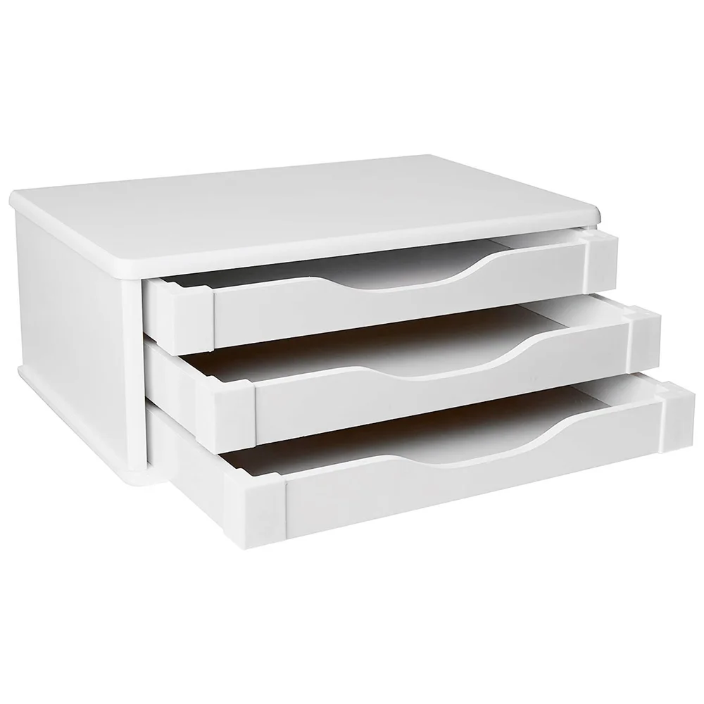 Imagem 5 de 5 do produto Suporte Para Monitor De Mesa, Articulável, Com 3 Gavetas, Branco, 3343