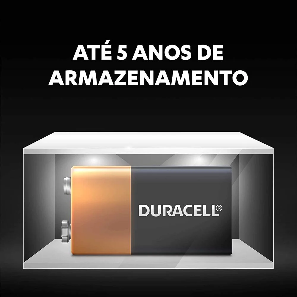 Bateria Alcalina Duracell Duralock, 9v, Cartela Com 2 Unidades Bateria Alcalina Duracell Duralock, 9v, Cartela Com 2 Unidades