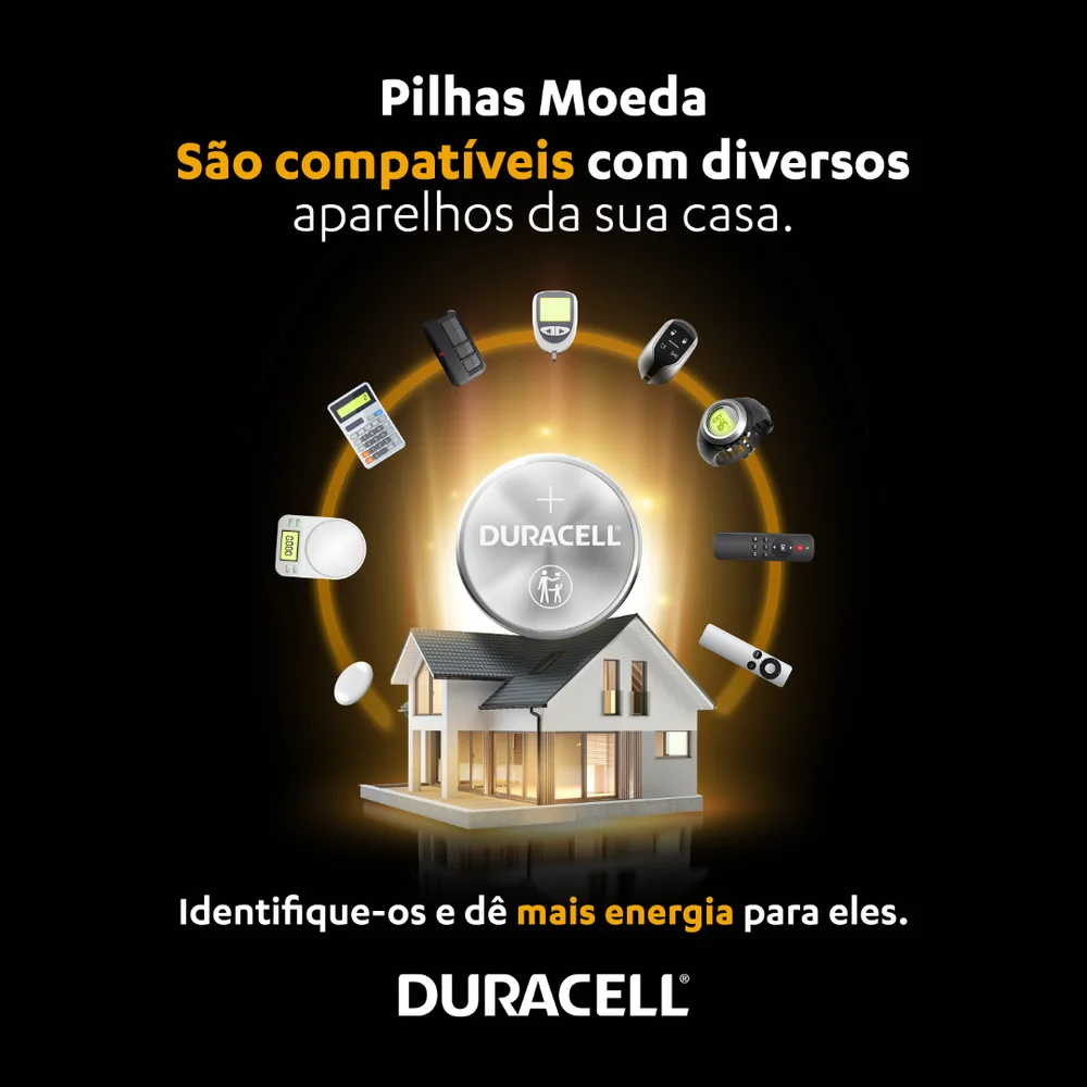 Imagem 5 de 5 do produto Pilha Moeda Duracell Cr2032, Lithium 3V - Cartela Com 5 Unidades