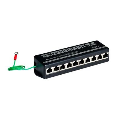 É utilizado para trafegar dados e energia, em GIGABIT, no mesmo cabo UTP - tecnologia PoE+, compatível com a norma IEEE 802.3AF/AT (pinos 4 e 5, 3 e 6