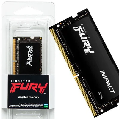 Memória Kingston Fury Impact SODIMM, 16GB, 2666MHz, DDR4, CL16, Para Notebook - KF426S16IB/16