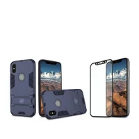 Kit Capa Armor E Pelicula Coverage Preta Para Iphone X E Xs - Gshield