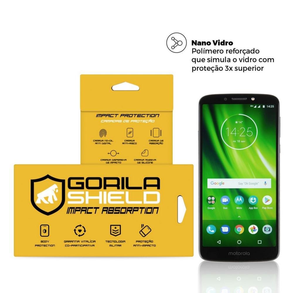 Imagem 2 de 5 do produto Película De Nano Vidro Para Motorola Moto G6 - Gorila Shield