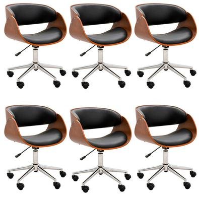 Kit 06 Cadeiras Escritório Office Oga Base Giratória Cromada PU Preta - Gran Belo possui design moderno e único. Este produto possui regulagem de altu