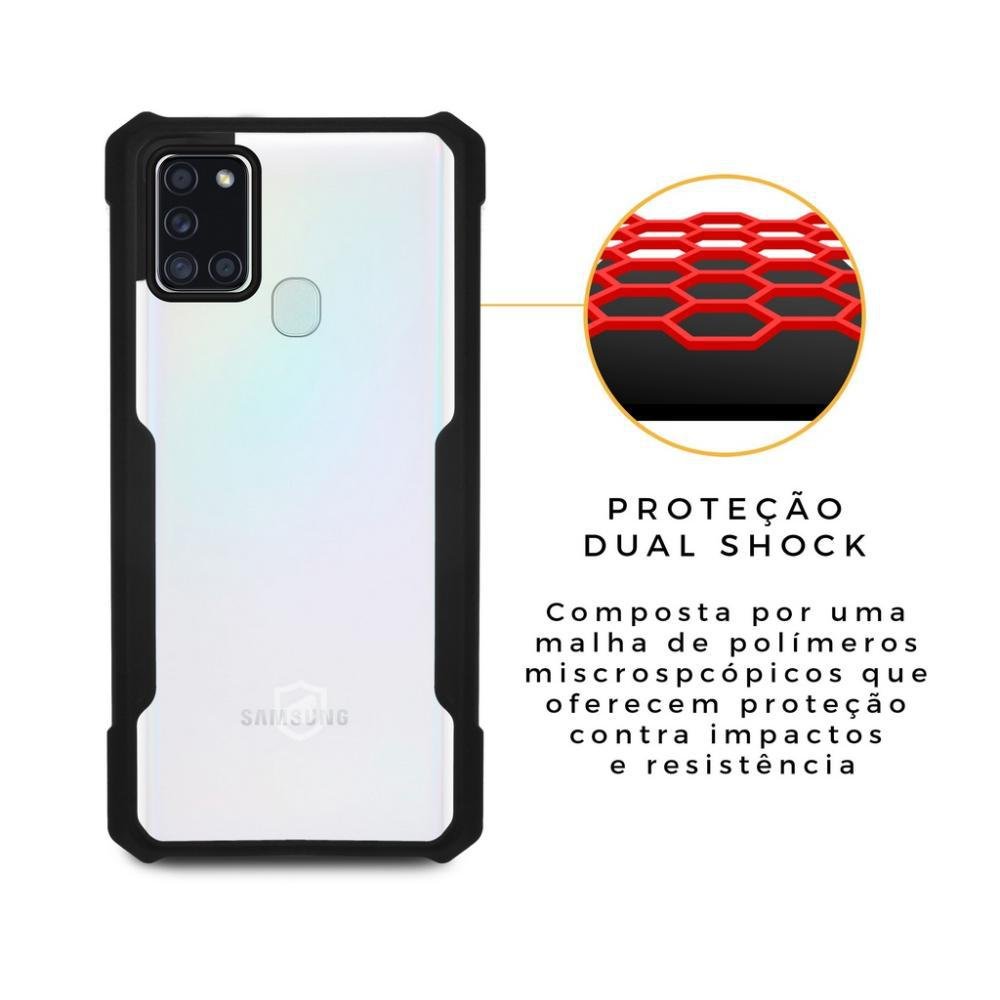 Capa Dual Shock X Preta Para Samsung Galaxy A21s - Gshield