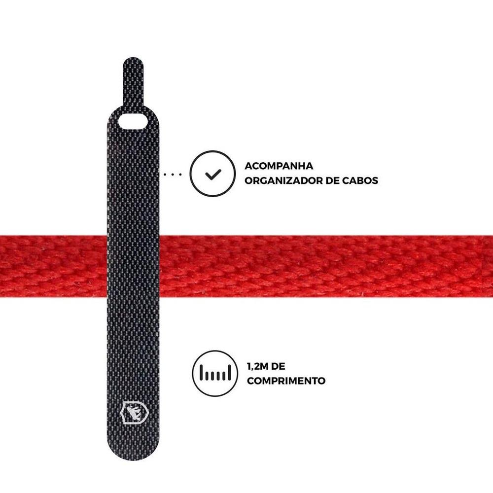 Imagem 5 de 5 do produto Cabo Tech Proof Vermelho Micro Usb V8 (1.2m) - Gorila Shield