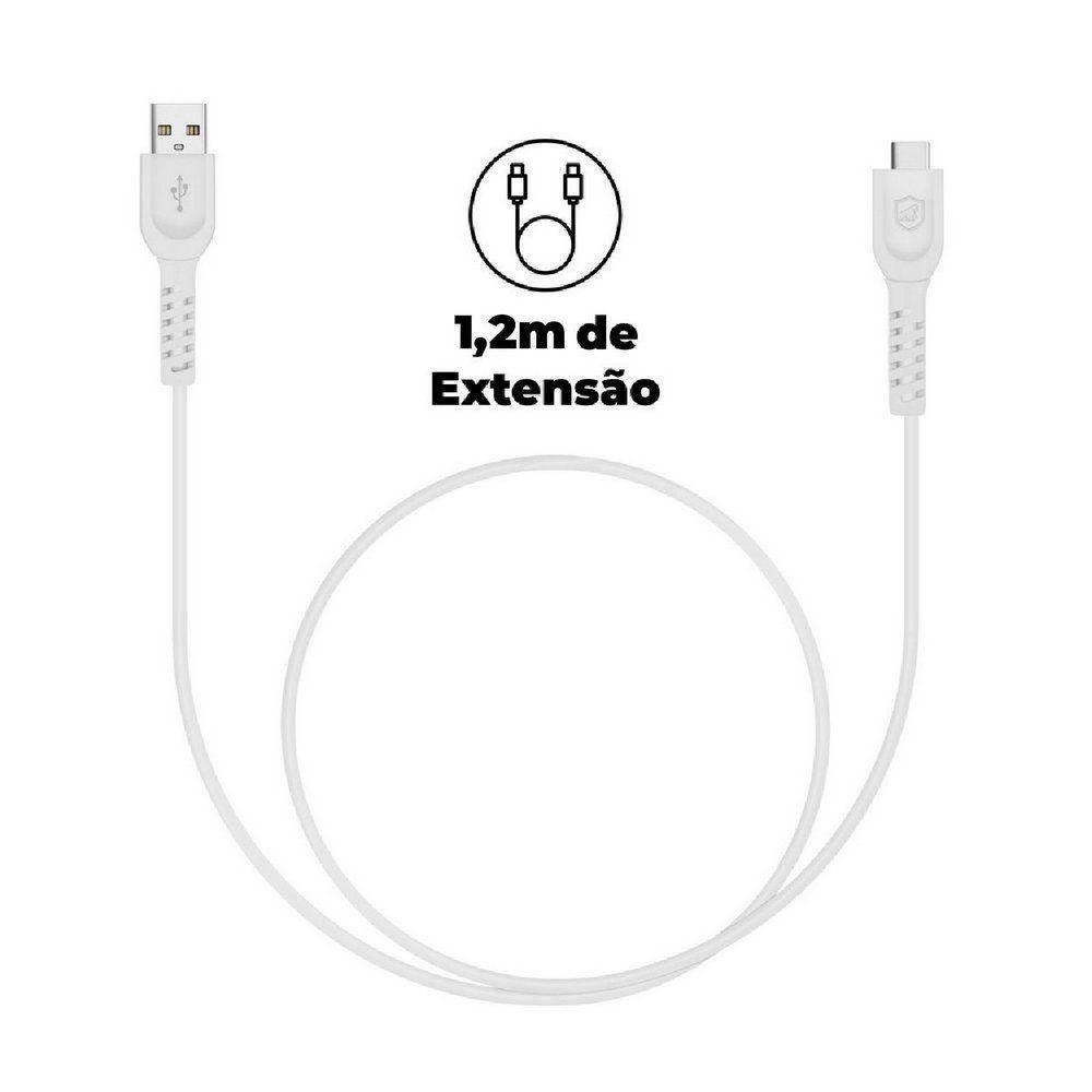 Imagem 2 de 5 do produto Kit Carregador Turbo Triplo + Cabo Dual Shock Micro Usb V8 Branco - Gshield
