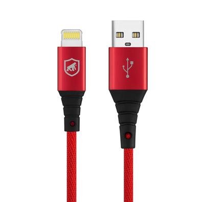 Cabo Tech Proof Vermelho Lightning (1.2m) - Mfi - Homologado - Gorila Shield