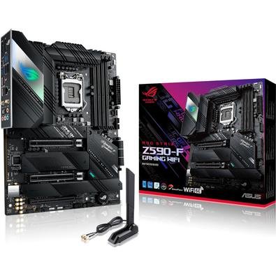 Placa Mãe Asus Para Intel 1200 Z590-F, Rog Strix Gaming, Wi-Fi - 4XDDR4 ATX