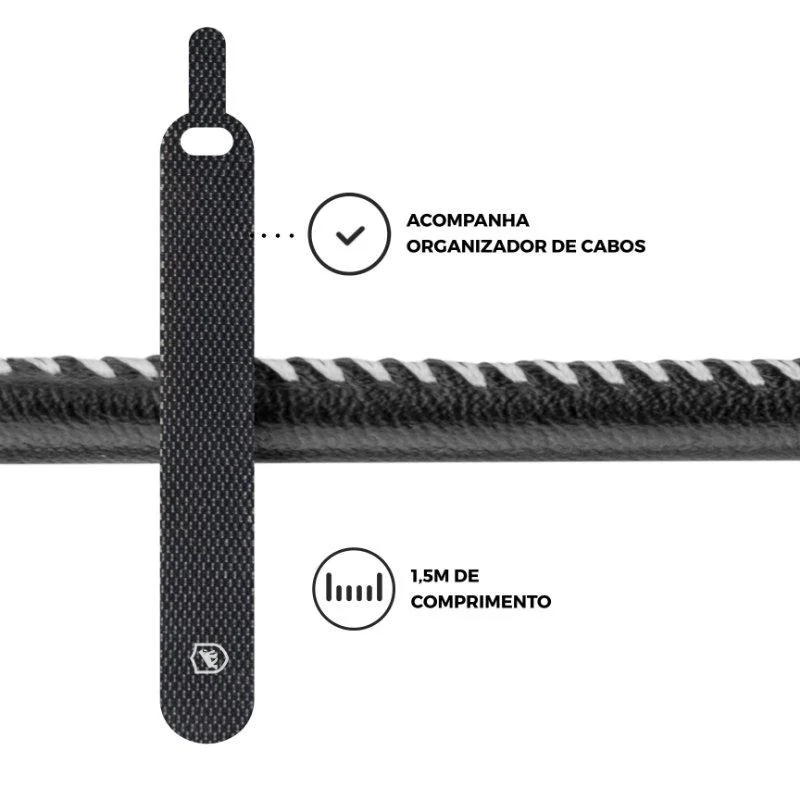 Imagem 5 de 5 do produto Cabo Micro USB Gshield Turbo Militar, 1.5M, V8