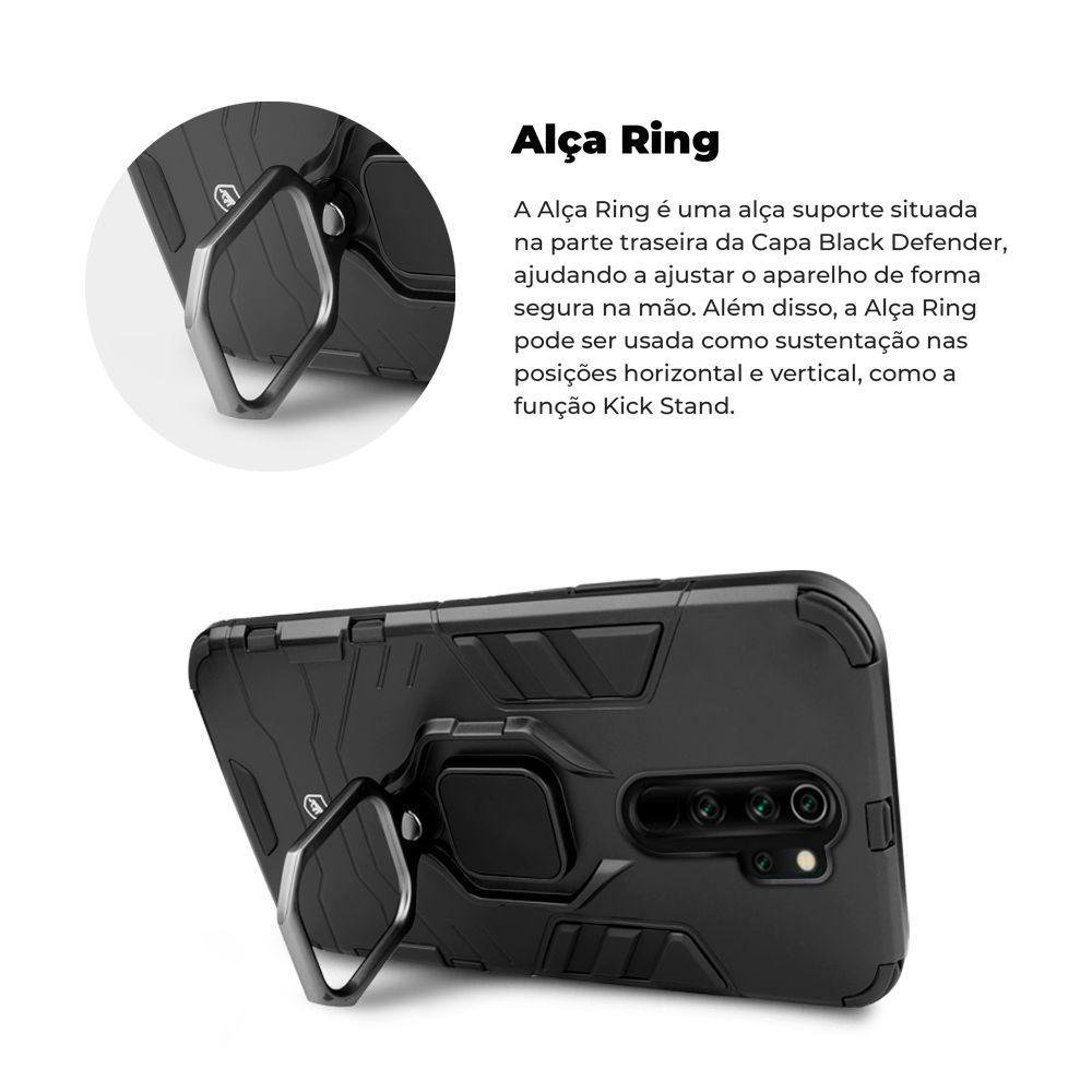 Capa Defender Black Para Xiaomi Redmi Note 8 Pro - Gshield Capa Defender Black Para Xiaomi Redmi Note 8 Pro - Gshield