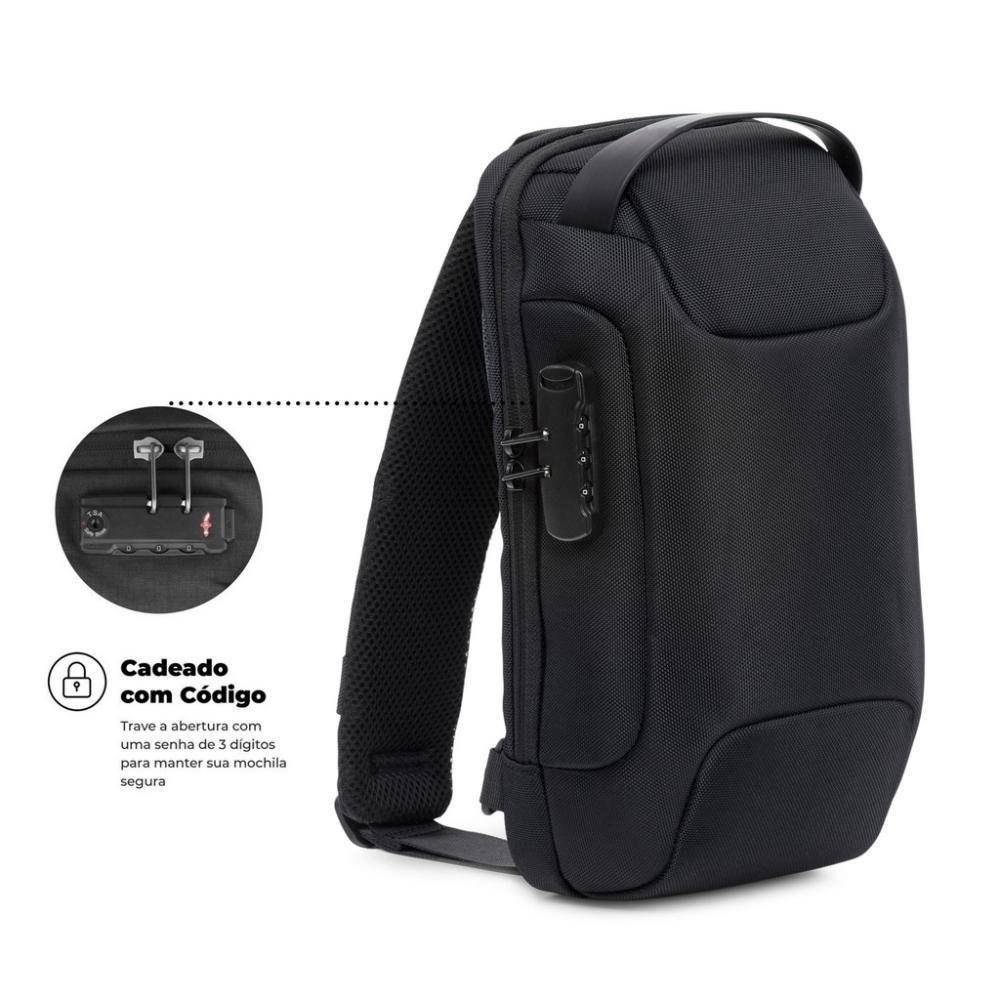Imagem 2 de 5 do produto Mochila Transversal De Ombro Locker - Com Antifurto - Gshield