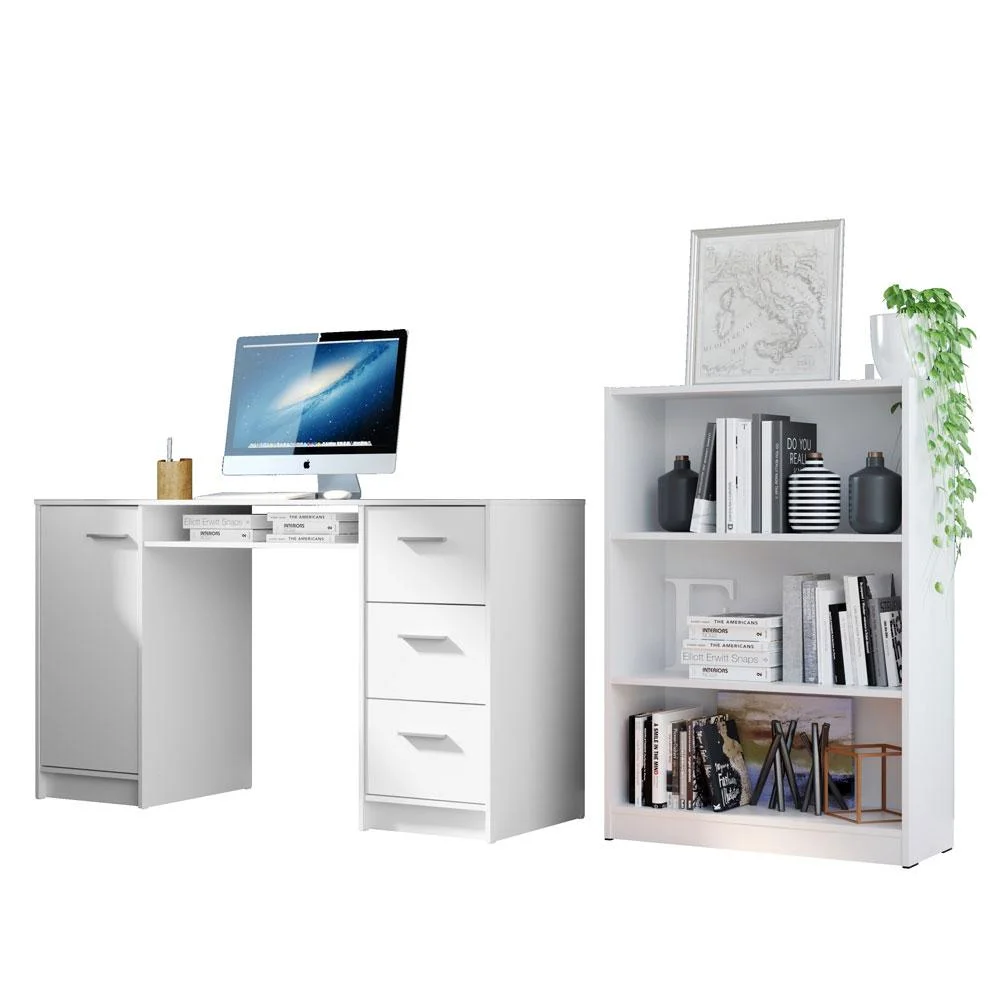 Imagem 4 de 5 do produto Escrivaninha Madesa Alaska + Estante Livreiro 6907, Branco