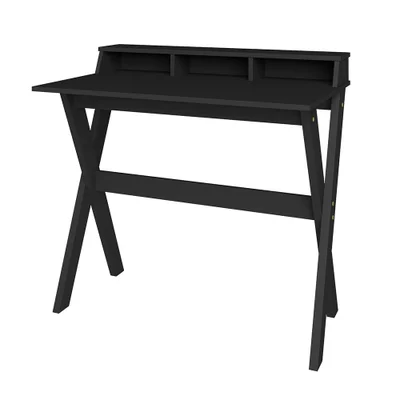 Escrivaninha Com 3 Nichos Italia - Artany - Preto