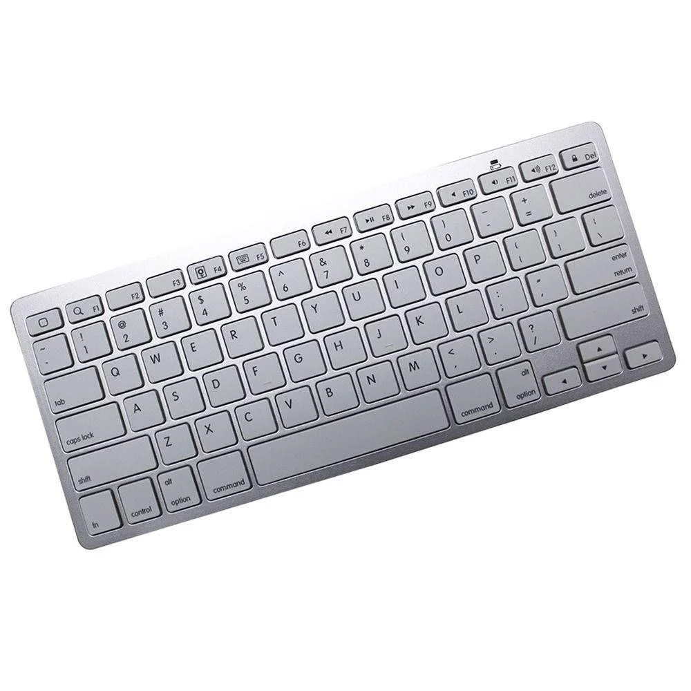 Imagem 2 de 3 do produto Mini Teclado Sem Fio Exbom Bluetooth, Para Tablet E Celular, Prata