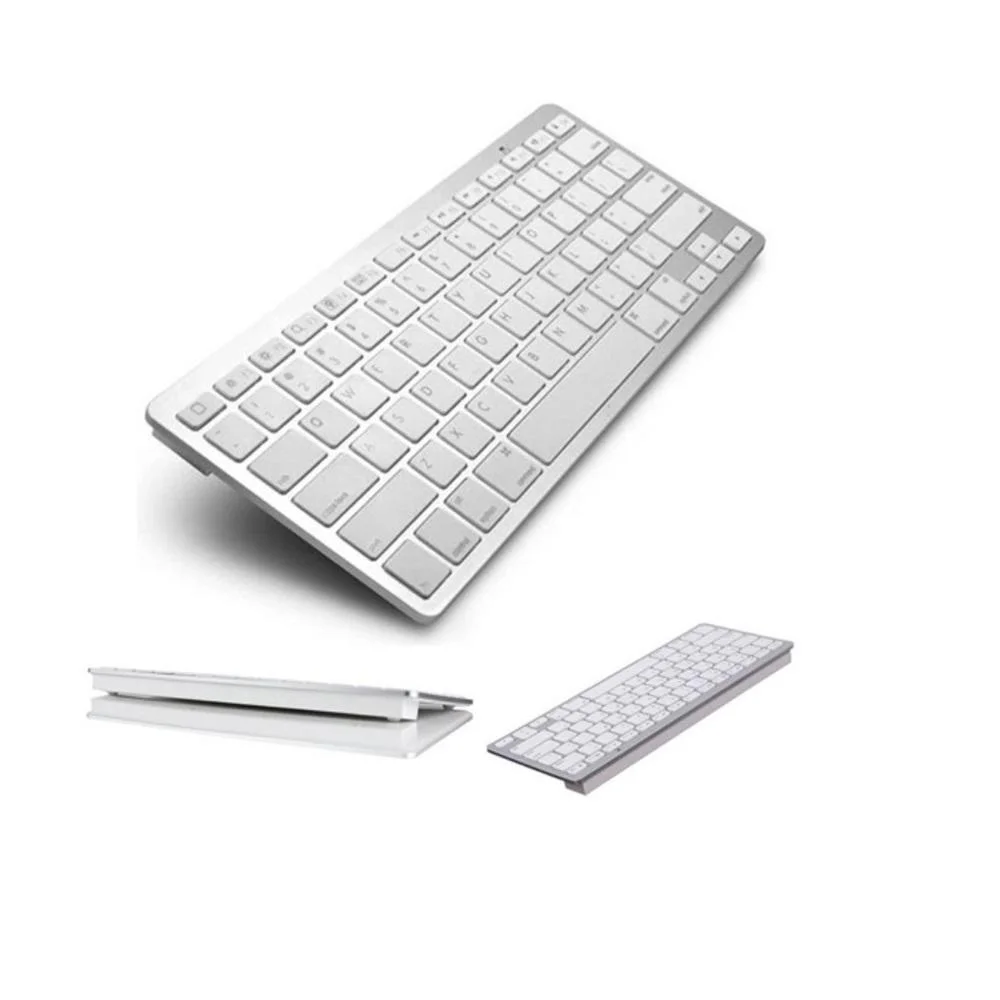 Imagem 3 de 3 do produto Mini Teclado Bluetooth Sem Fio Para Tablet E Celular Slim Prata
