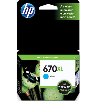 Cartucho De Tinta Hp 670xl Ciano - Cz118ab