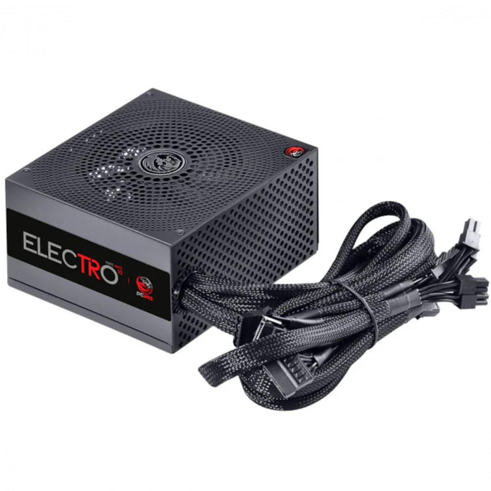 Fonte Pcyes Electro V2, 600W, 80 Plus White, PFC Ativo, Com Cabo, ATX